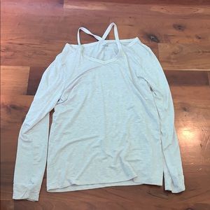 light tan soft shirt with shoulder straps